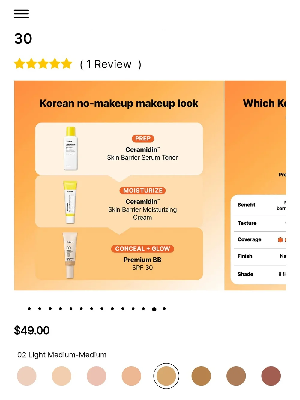 Dr. Jart+ BB Premium Beauty Balm SPF 30 - Light Medium Medium